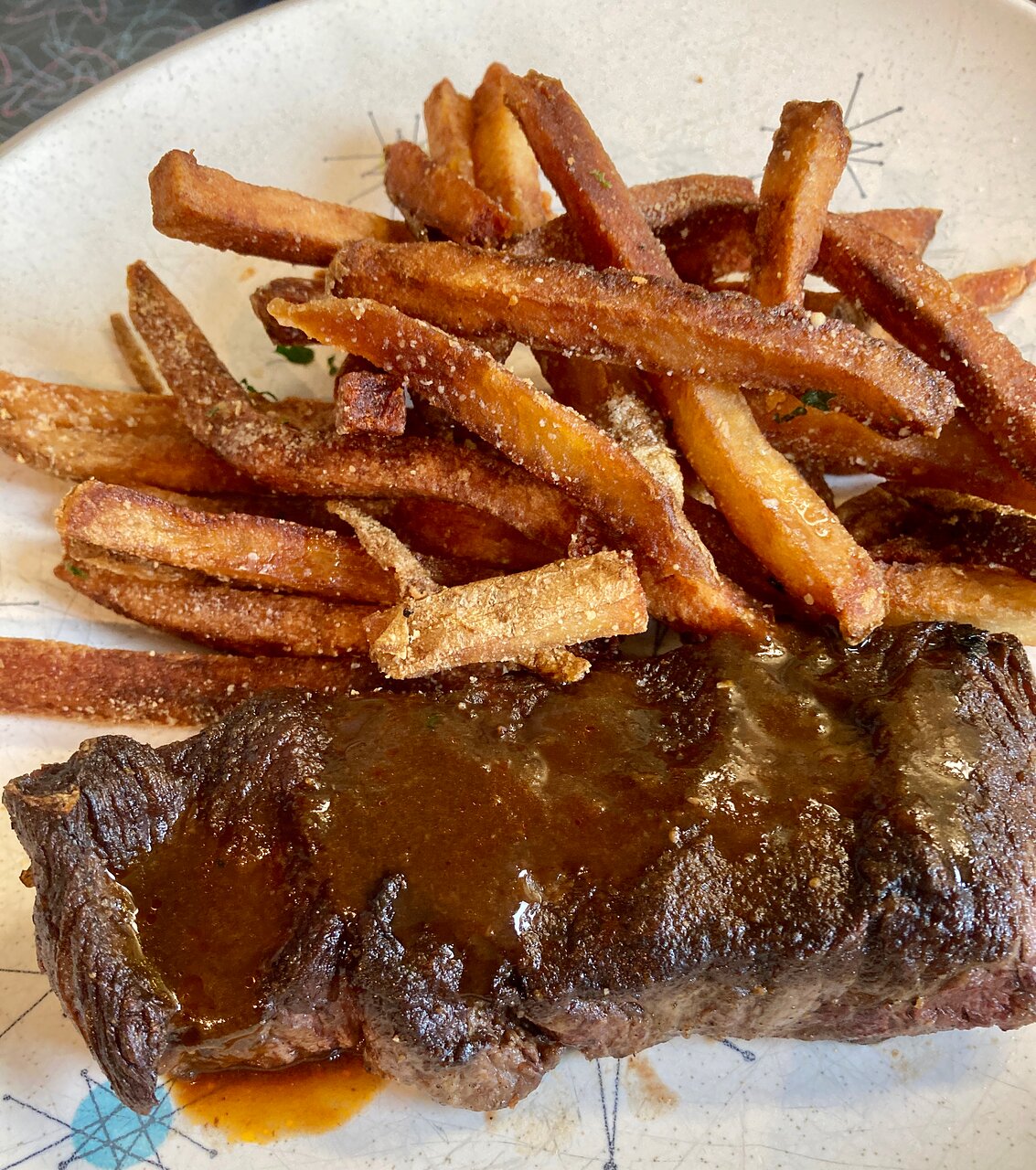 Bistro Campagne signature dishes Steak Frites
French Onion Soup
Trout